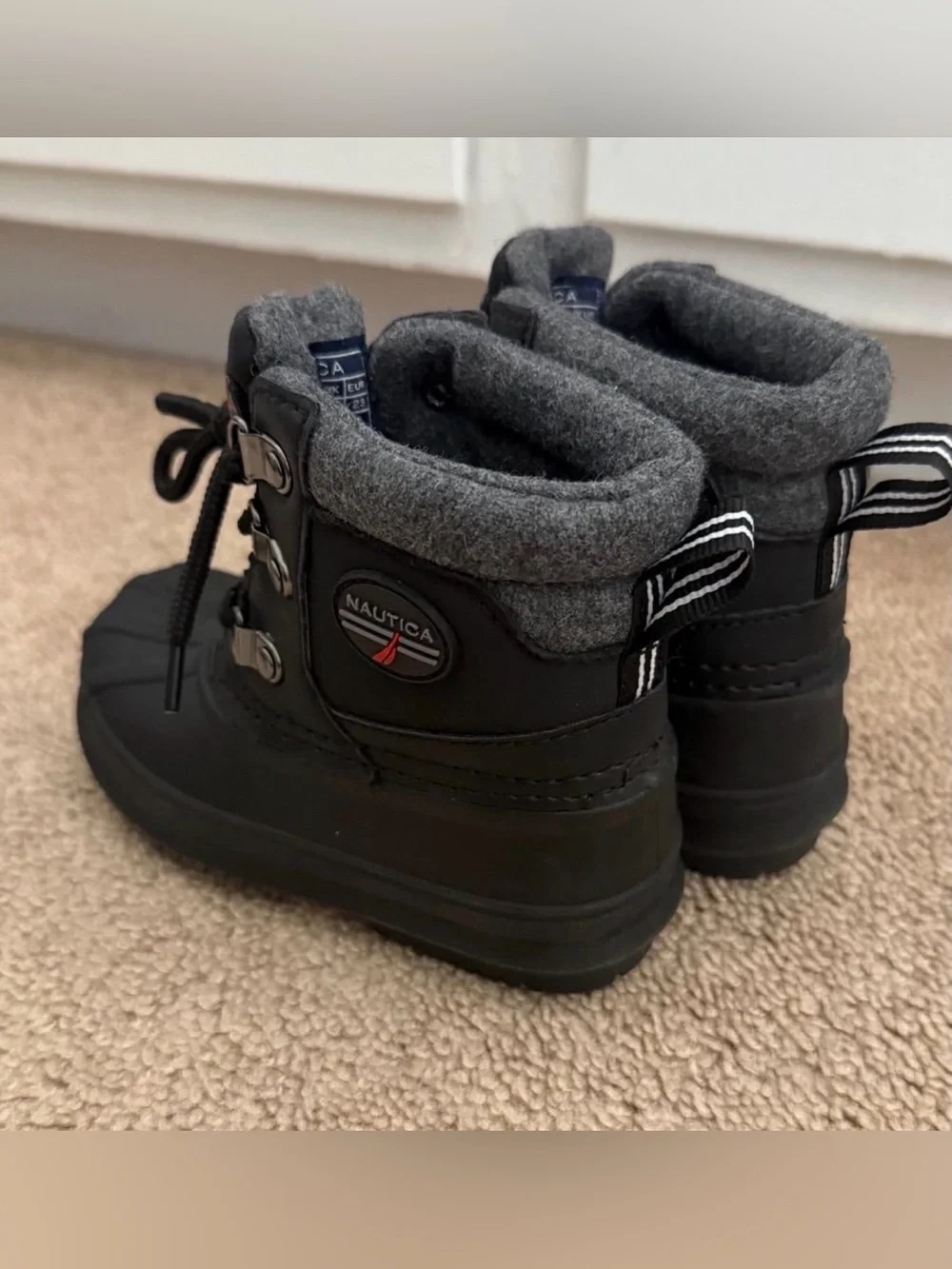 Brand New Nautica Kids' Black Waterproof Snow Boots (Size 7)